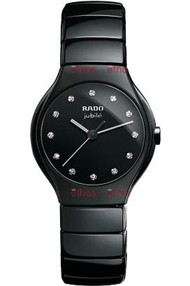 Rado True Round  Black Dial 27 X 30.6 mm Quartz Watch For Women - 1