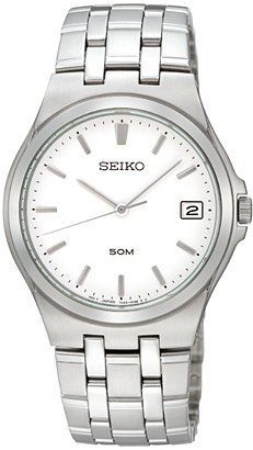Seiko   White Dial 35 mm Quartz Watch For Men - 1