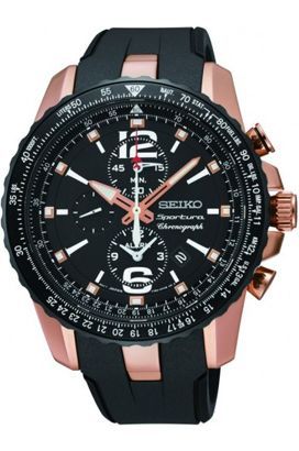 Seiko Sportura  Black Dial 42 mm Quartz Watch For Men - 1