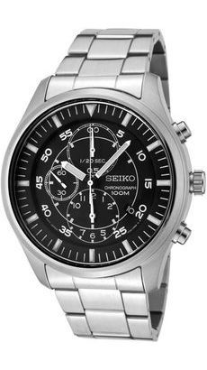 Seiko Seiko Mens  Black Dial 42 mm Quartz Watch For Men - 1