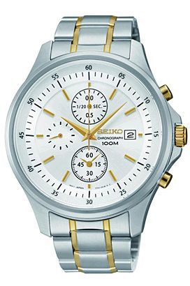 Seiko Seiko Mens  White Dial 42 mm Quartz Watch For Men - 1