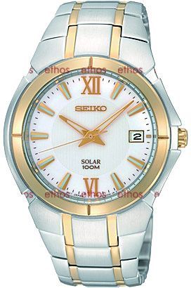 Seiko Solar  White Dial 41 mm Quartz Watch For Men - 1