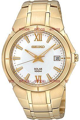 Seiko Solar  White Dial 39 mm Quartz Watch For Men - 1