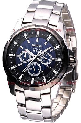 Seiko Solar  Blue Dial 45 mm Quartz Watch For Men - 1