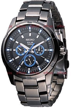 Seiko Solar  Black Dial 40 mm Quartz Watch For Men - 1