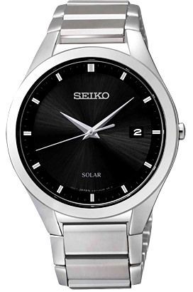 Seiko Solar  Black Dial 39 mm Quartz Watch For Men - 1