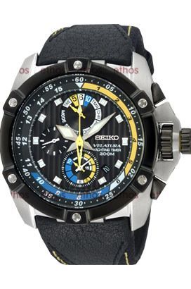 Seiko Velatura  Black Dial 48 mm Quartz Watch For Men - 1