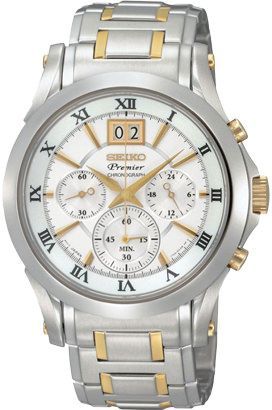 Seiko Premier  White Dial 40 mm Quartz Watch For Men - 1