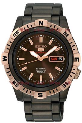 Seiko 5 Sports  Brown Dial 44 mm Automatic Watch For Men - 1