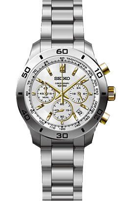 Seiko   White Dial 42 mm Quartz Watch For Men - 1