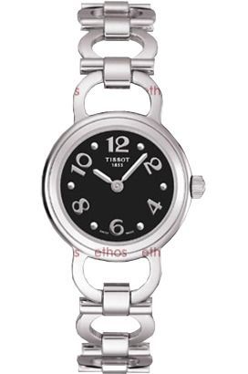 Tissot T-Classic Stylis T Black Dial 25 mm Quartz Watch For Women - 1