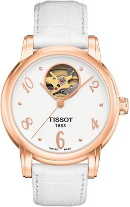 Tissot Lady Heart Automatic 35 mm Watch in White Dial For Women - 1