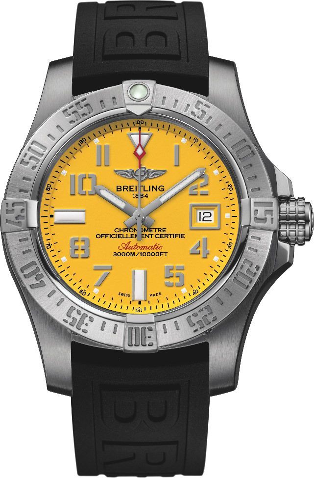 Breitling Avenger Avenger II Seawolf Yellow Dial 45 mm Automatic Watch For Men - 1