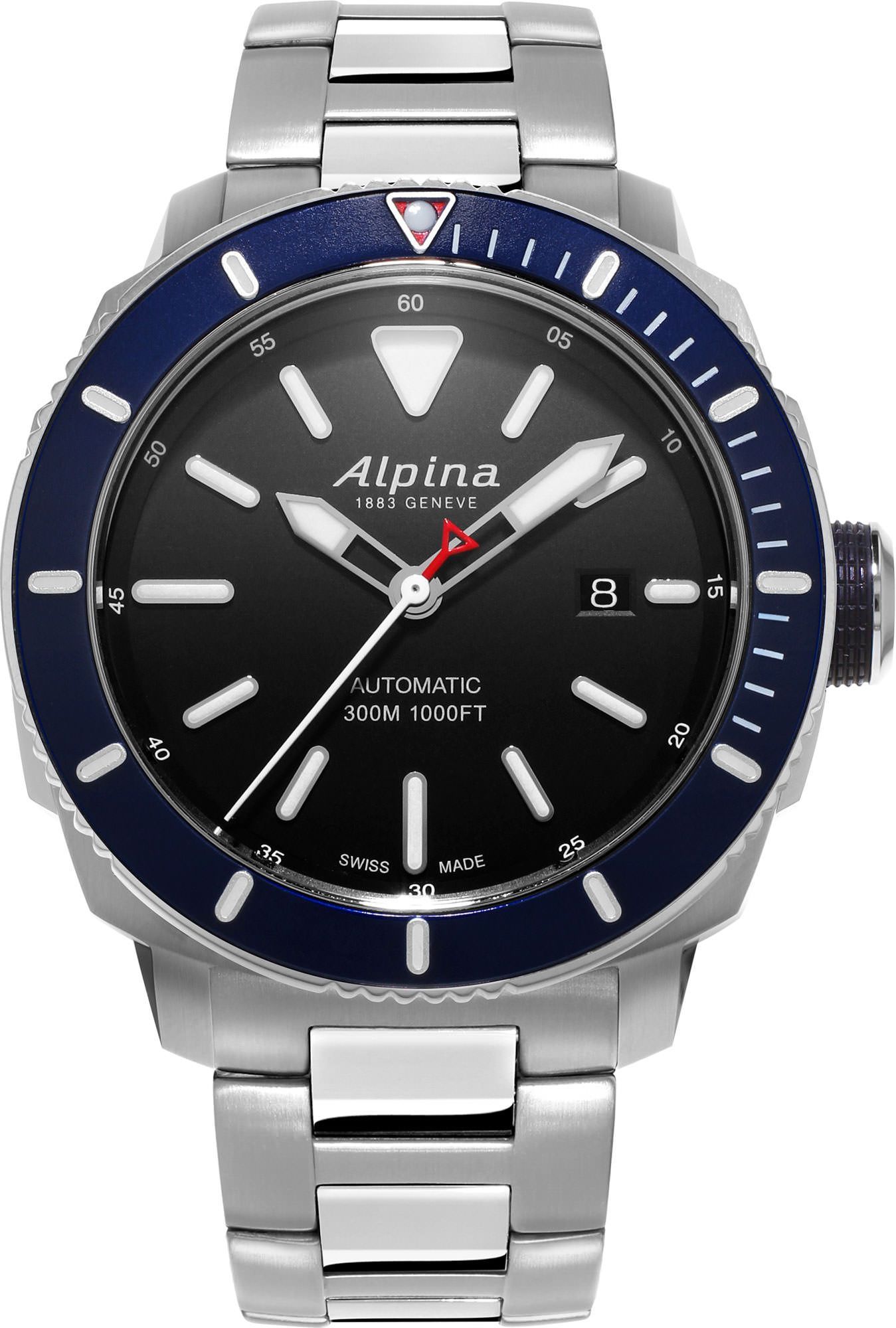 Alpina Seastrong  Black Dial 44 mm Automatic Watch For Men - 1