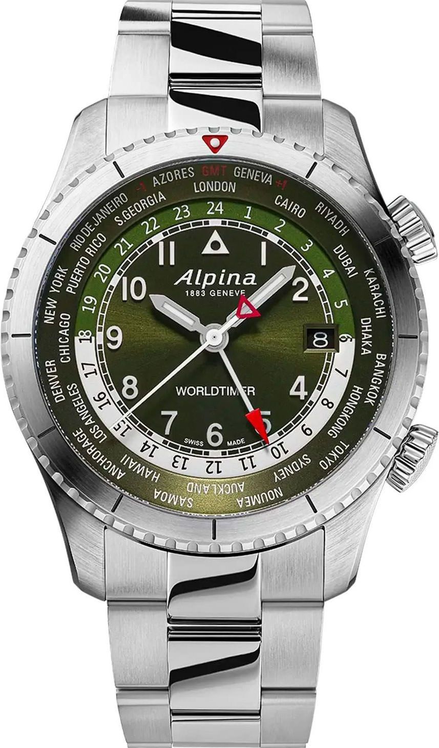 Alpina Startimer  Green Dial 41 mm Quartz Watch For Men - 1