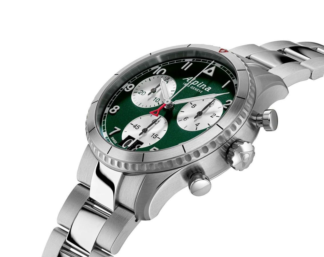 Alpina Startimer  Green Dial 41 mm Quartz Watch For Men - 2