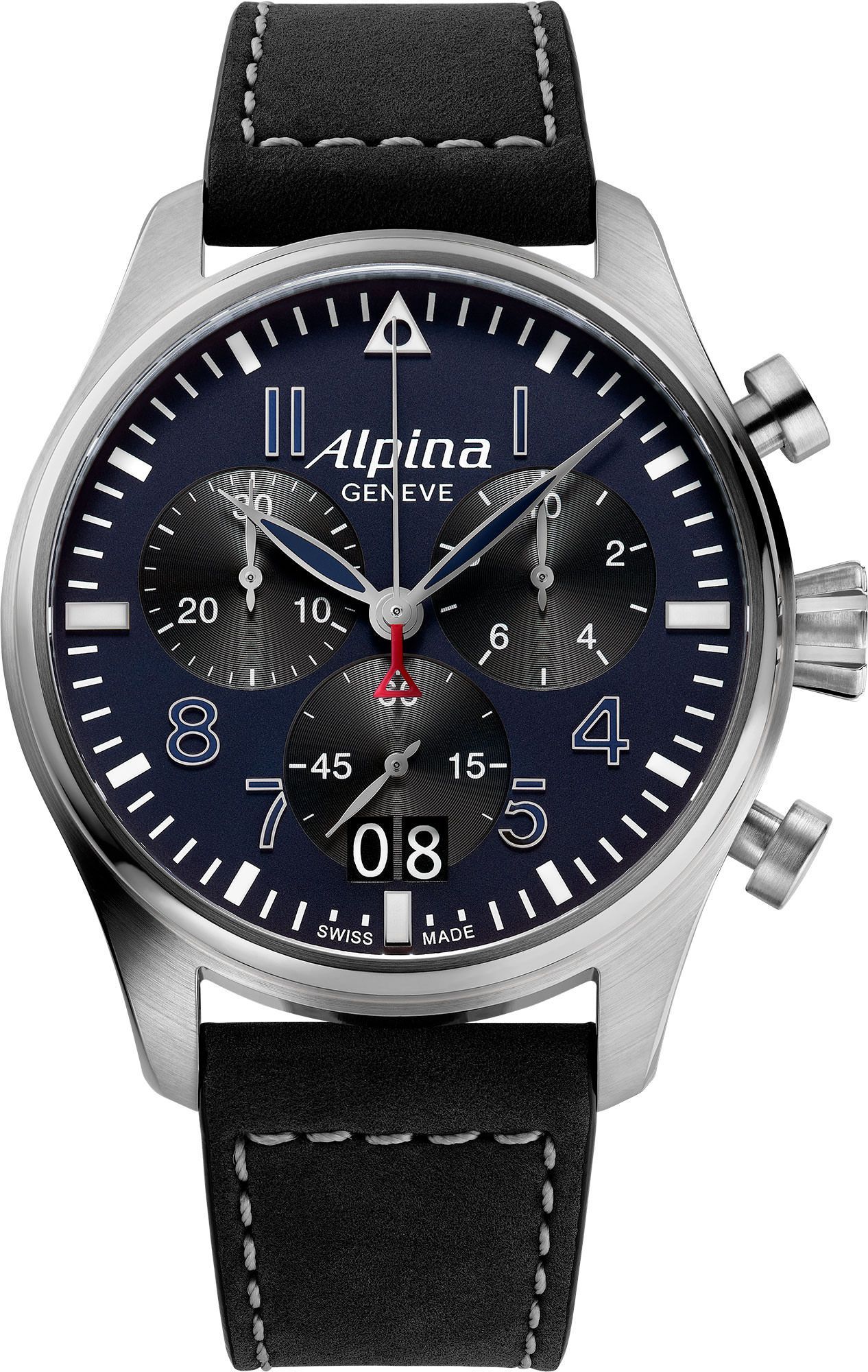 Alpina Startimer  Blue Dial 44 mm Quartz Watch For Men - 1