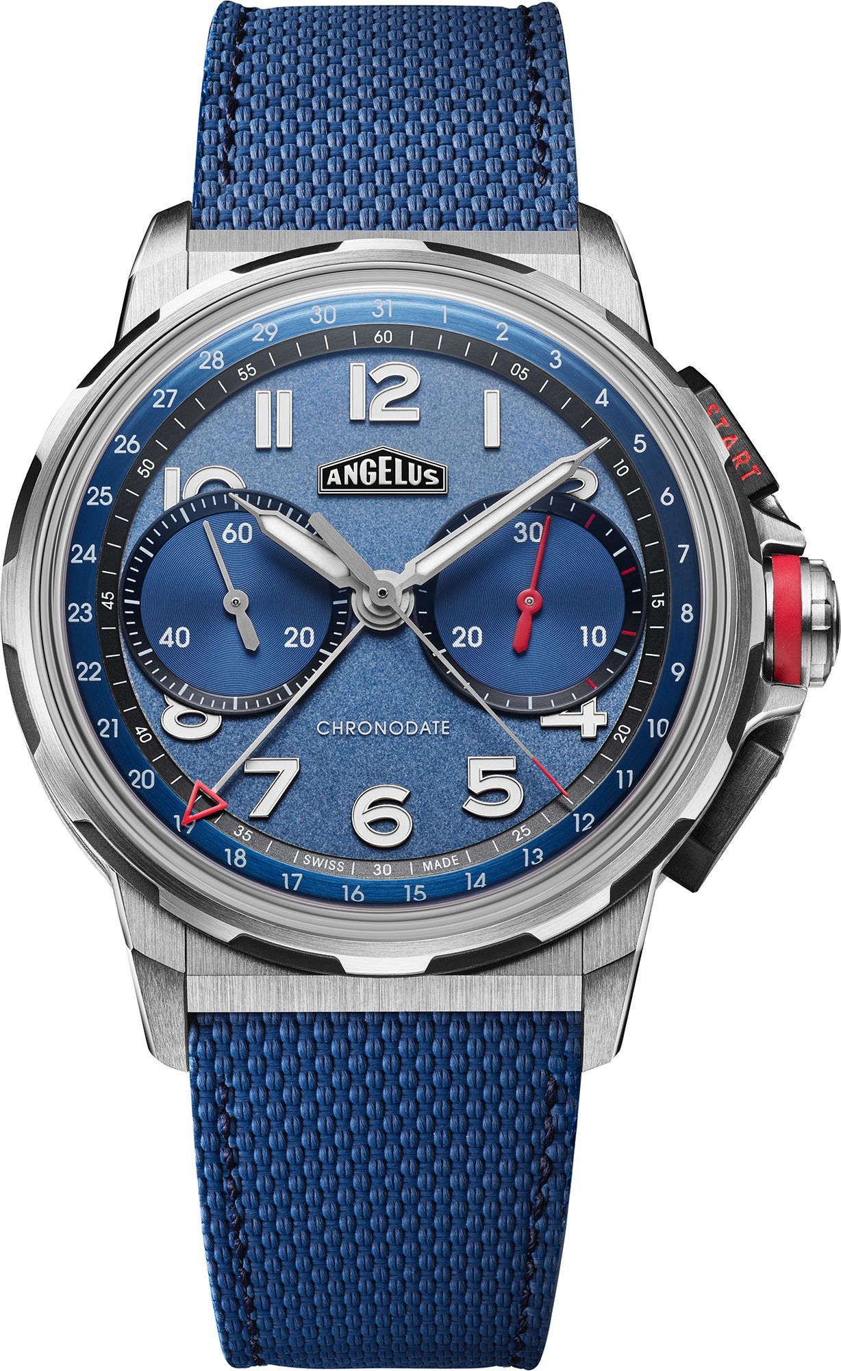 Angelus Chronodate  Blue Dial 42.5 mm Automatic Watch For Men - 1