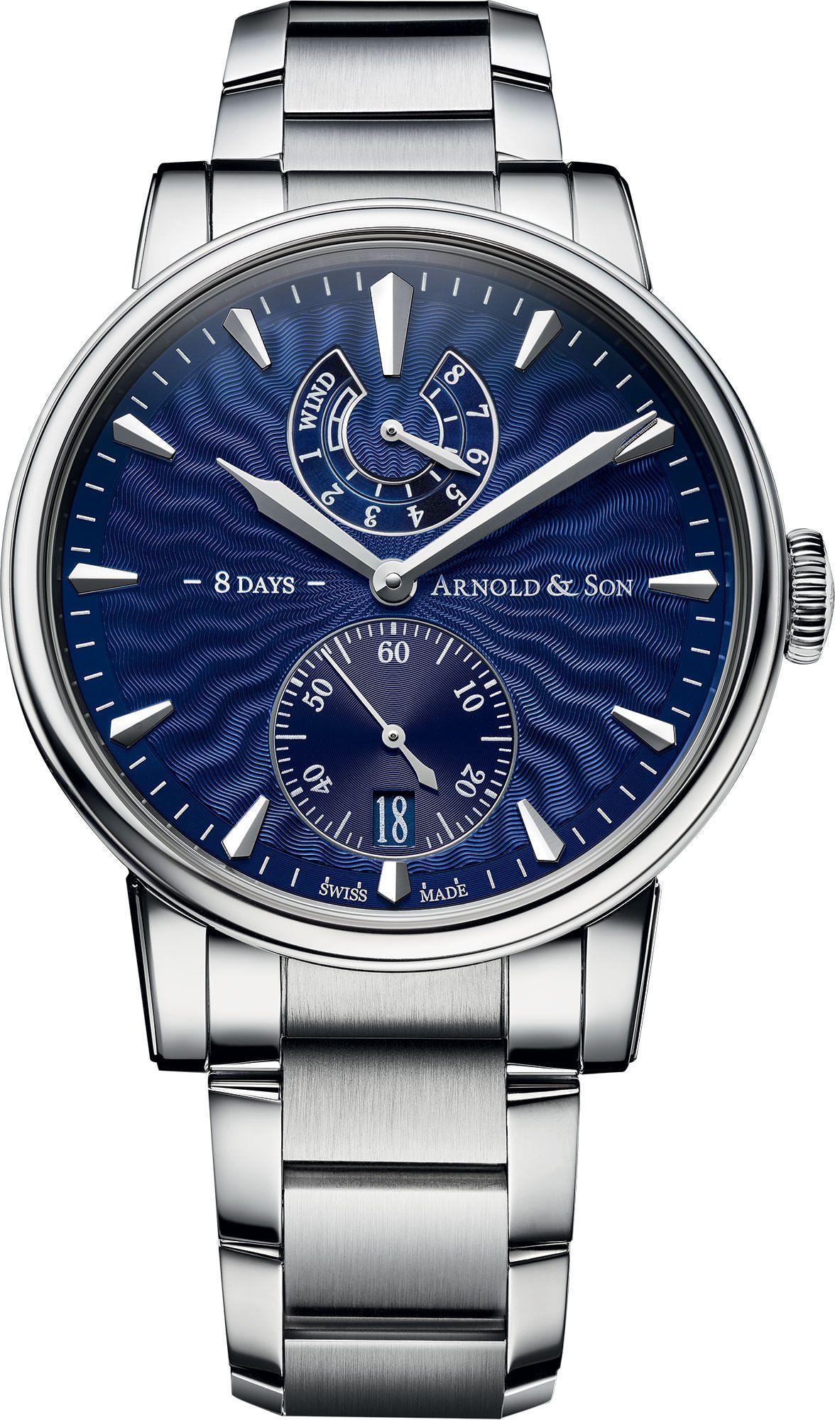 Arnold & Son Eight-Day  Blue Dial 43 mm Manual Winding Watch For Men - 1
