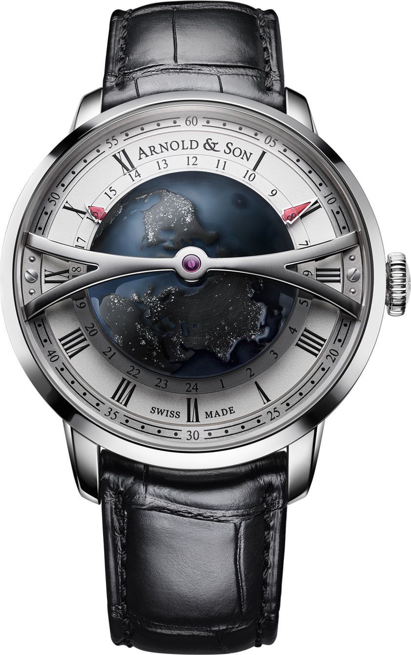 Arnold & Son Globetrotter  Silver Dial 45 mm Automatic Watch For Men - 1