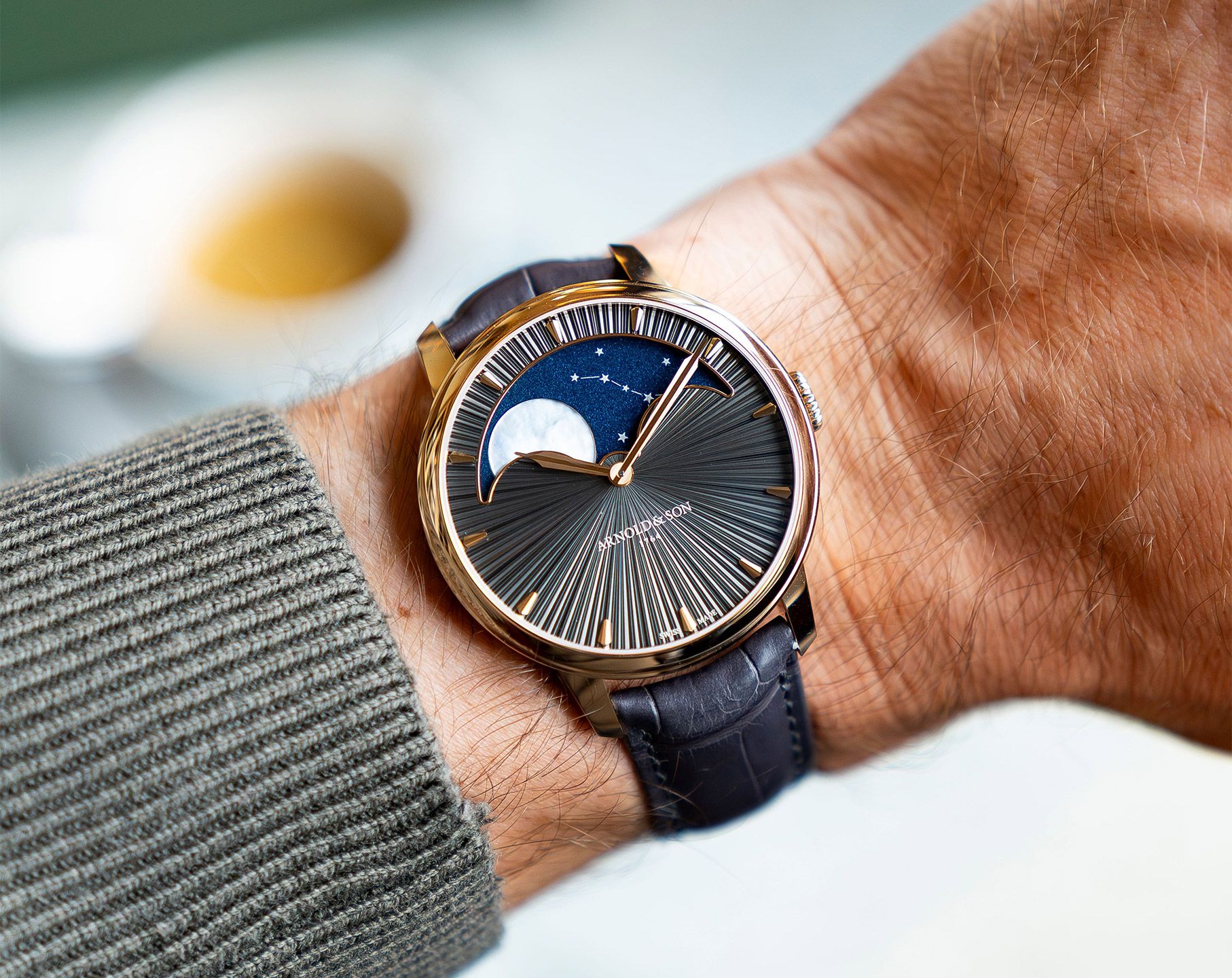 Arnold Son Perpetual Moon Manual Winding Watch 1GLBRN01AC0246A