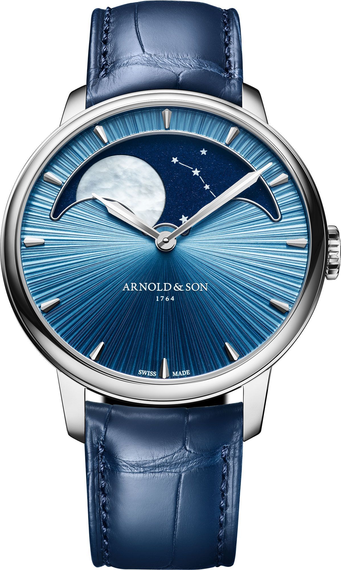 Arnold & Son Perpetual Moon  Blue Dial 41.5 mm Manual Winding Watch For Men - 1