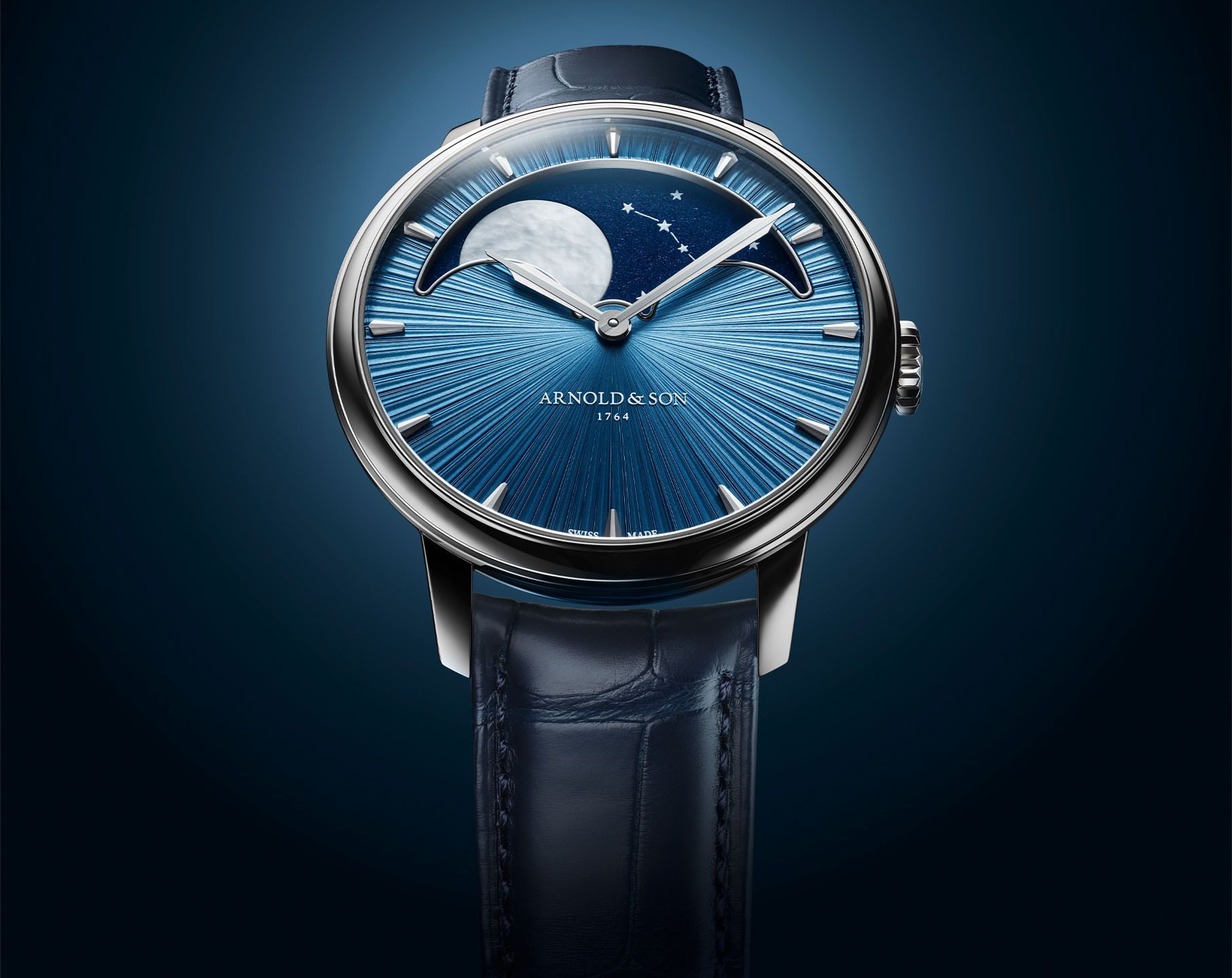 Arnold & Son Perpetual Moon  Blue Dial 41.5 mm Manual Winding Watch For Men - 5