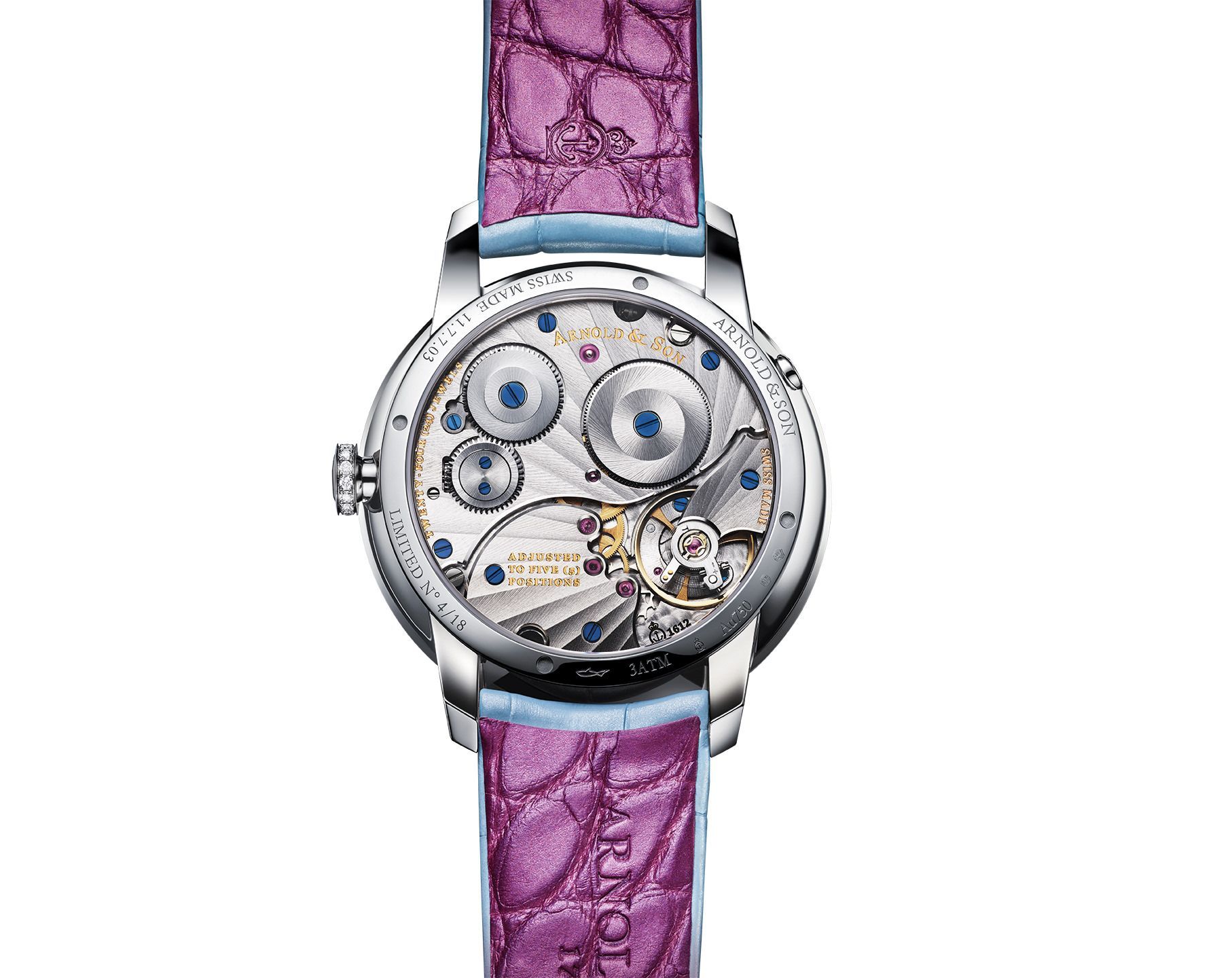 Arnold & Son Perpetual Moon  Blue Dial 38 mm Manual Winding Watch For Women - 2