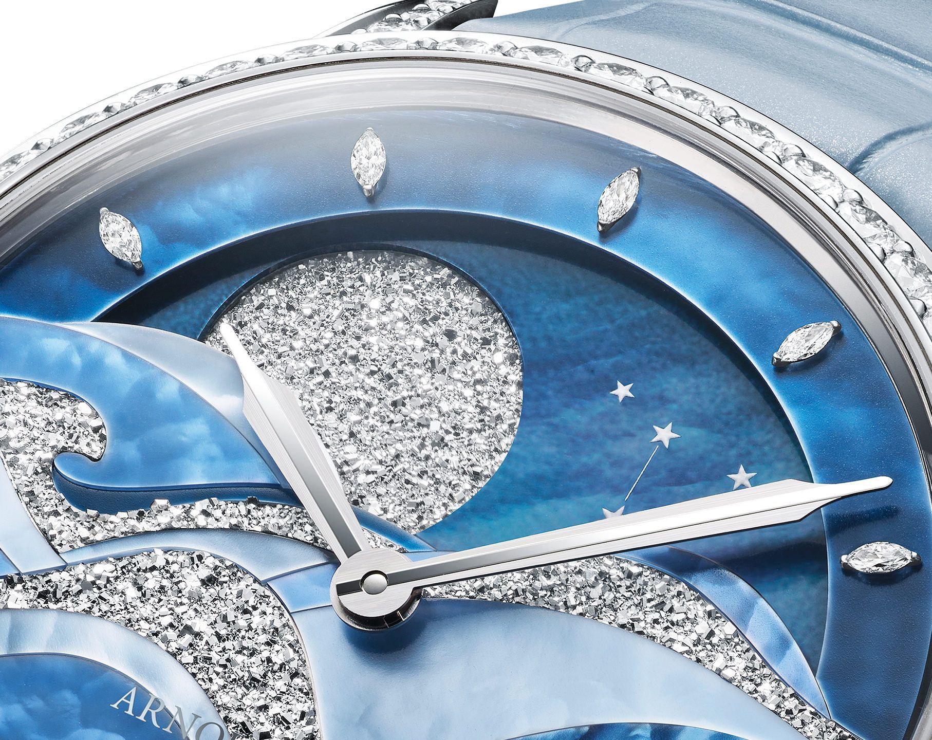 Arnold & Son Perpetual Moon  Blue Dial 38 mm Manual Winding Watch For Women - 4
