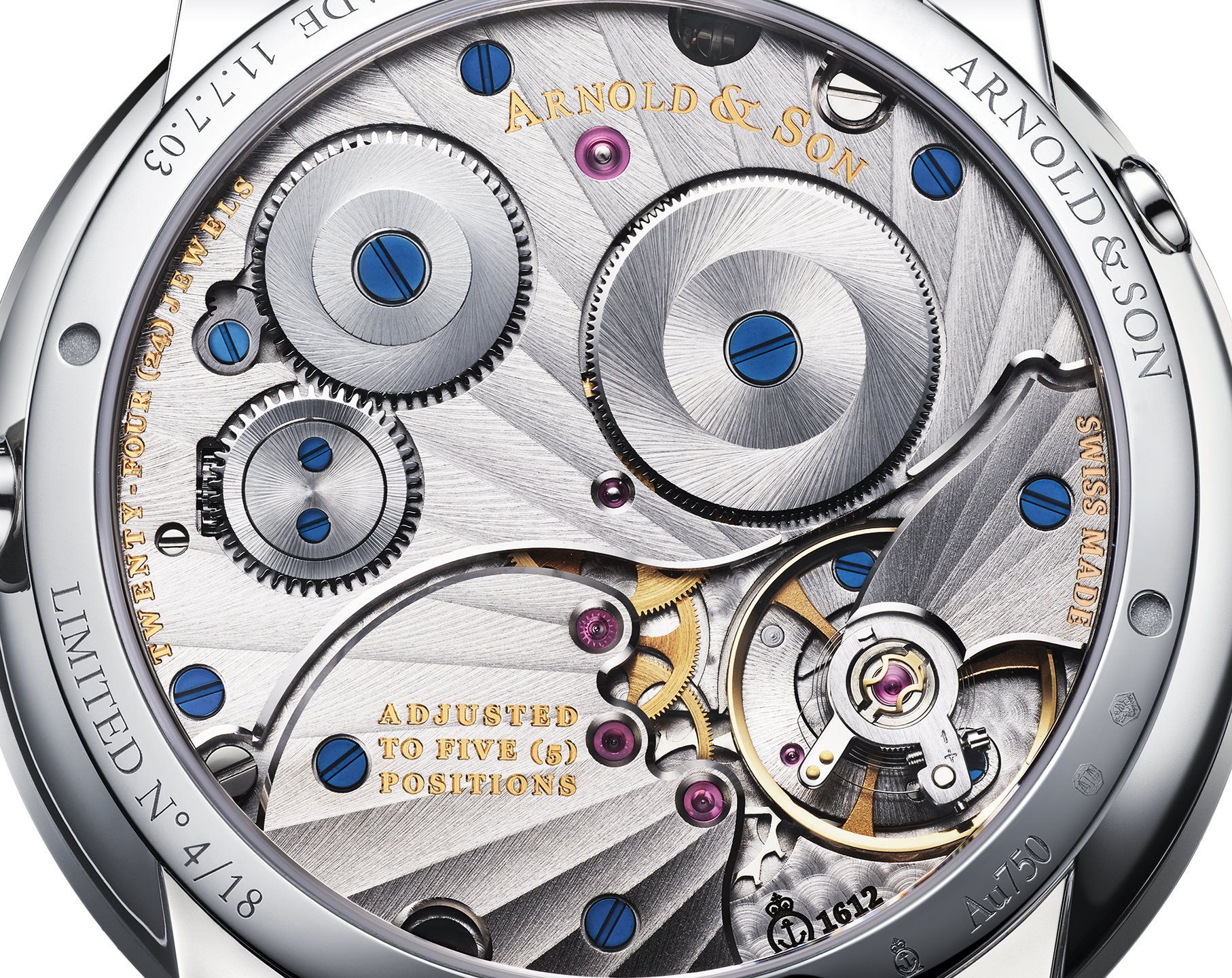 Arnold & Son Perpetual Moon  Blue Dial 38 mm Manual Winding Watch For Women - 5