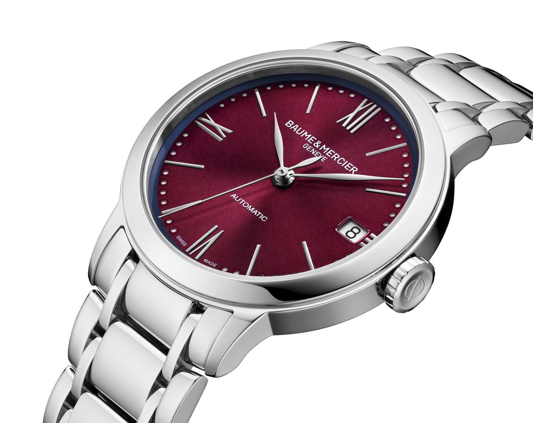 Baume & Mercier Classima  Burgundy Dial 34 mm Automatic Watch For Women - 2