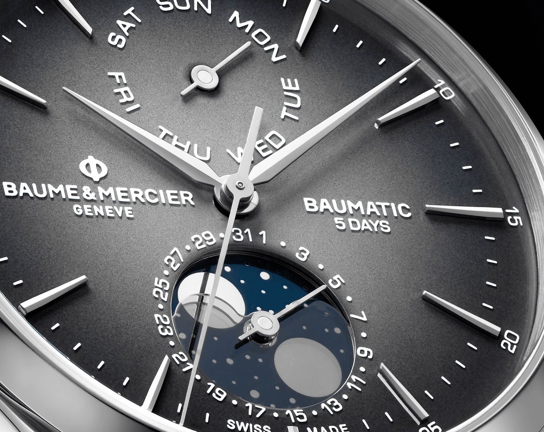 Baume & Mercier  42 mm Watch in Grey Dial For Men - 7