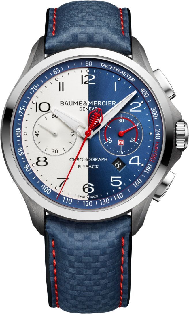 Baume & Mercier Clifton Shelby Cobra Blue & Silver Dial 44 mm Automatic Watch For Men - 1