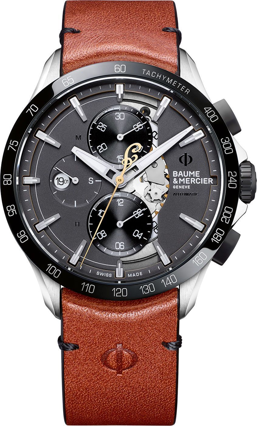 Baume & Mercier Clifton Club Indian Motorcycle Grey Dial 44 mm Automatic Watch For Men - 1