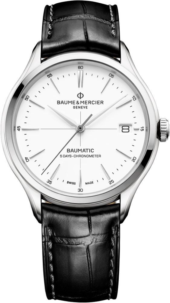 Baume & Mercier Clifton Baumatic  White Dial 40 mm Automatic Watch For Men - 1