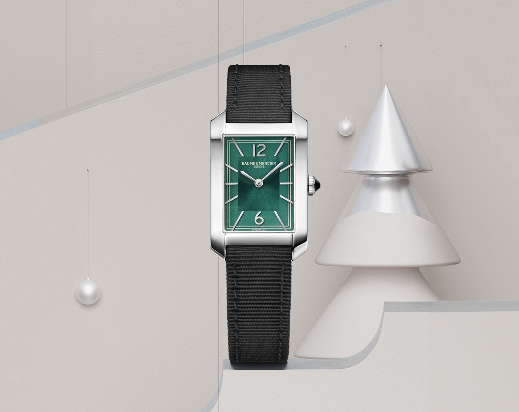 Baume & Mercier Hampton  Green Dial 22 mm Quartz Watch For Women - 5