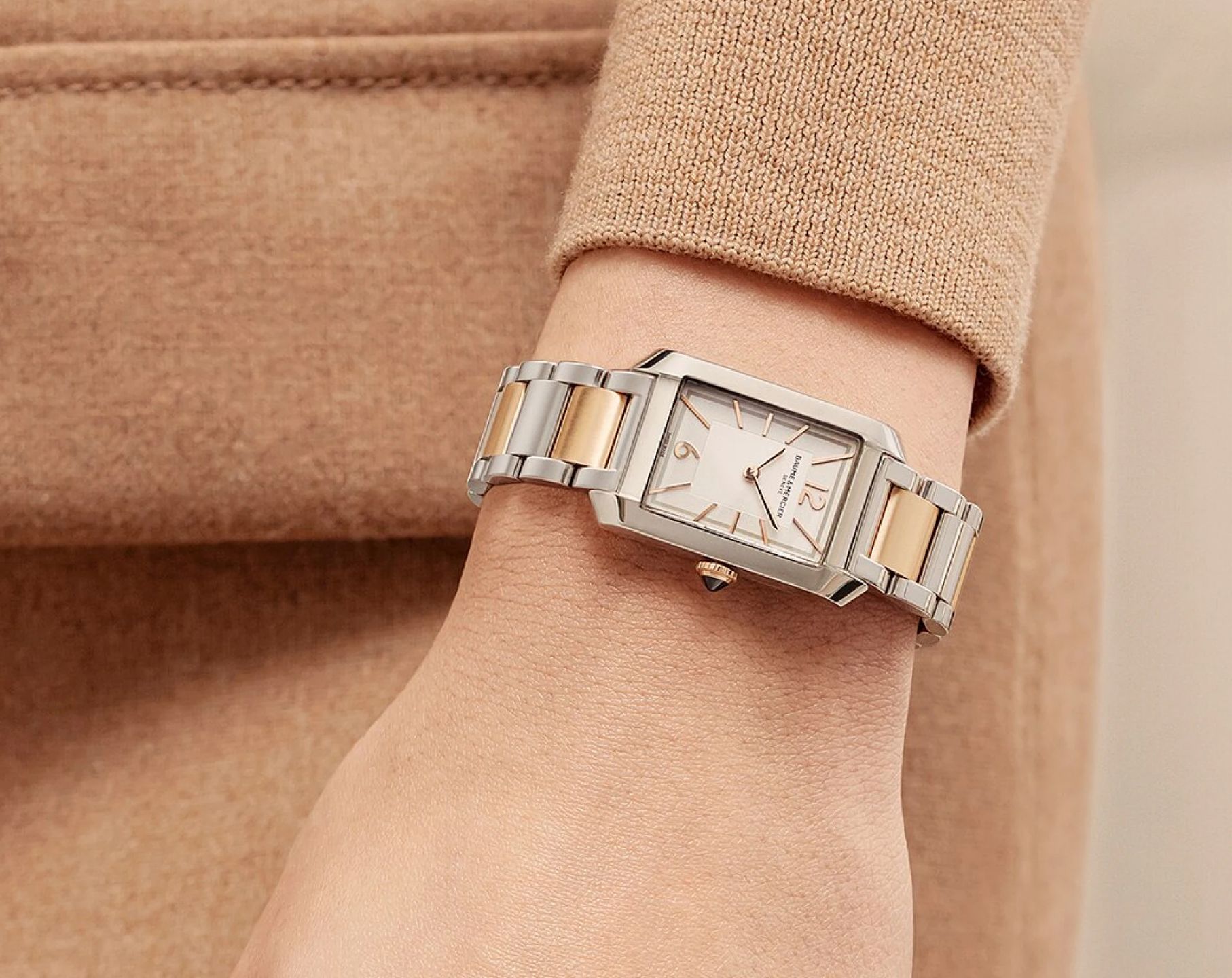 Baume Mercier Hampton Quartz Women Watches in Rectangular case Grey Dial