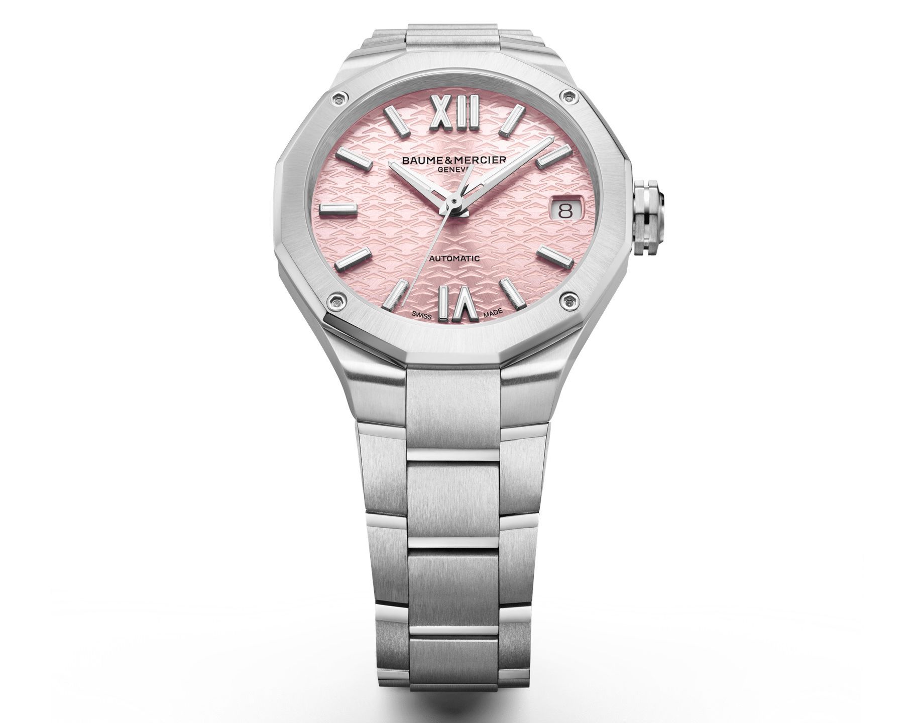 Baume & Mercier Riviera  Pink Dial 33 mm Automatic Watch For Women - 4
