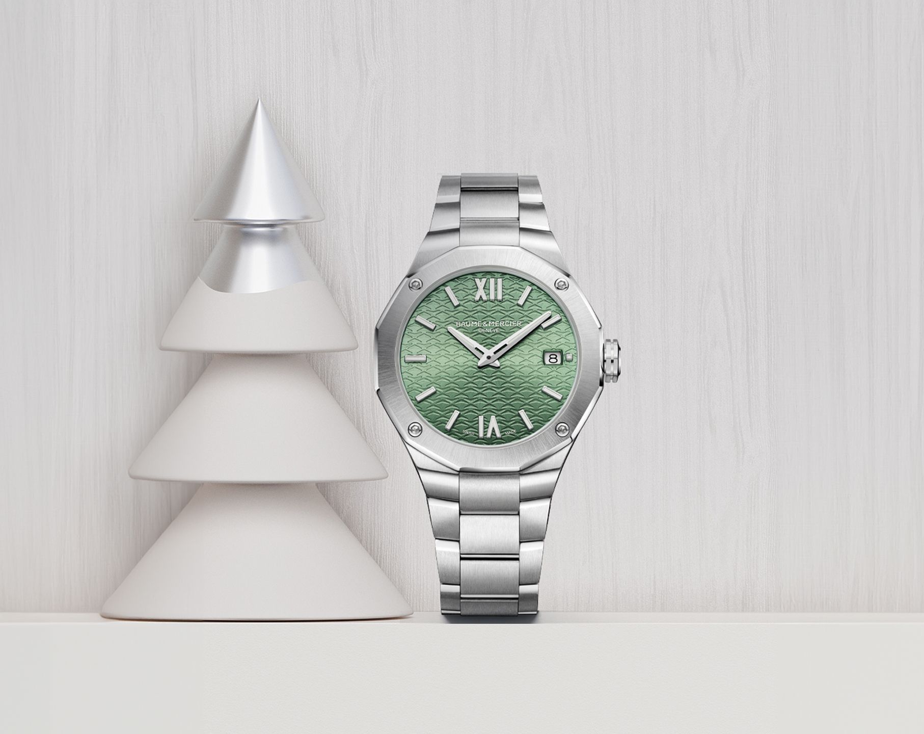 Baume & Mercier Riviera  Green Dial 36 mm Quartz Watch For Women - 3
