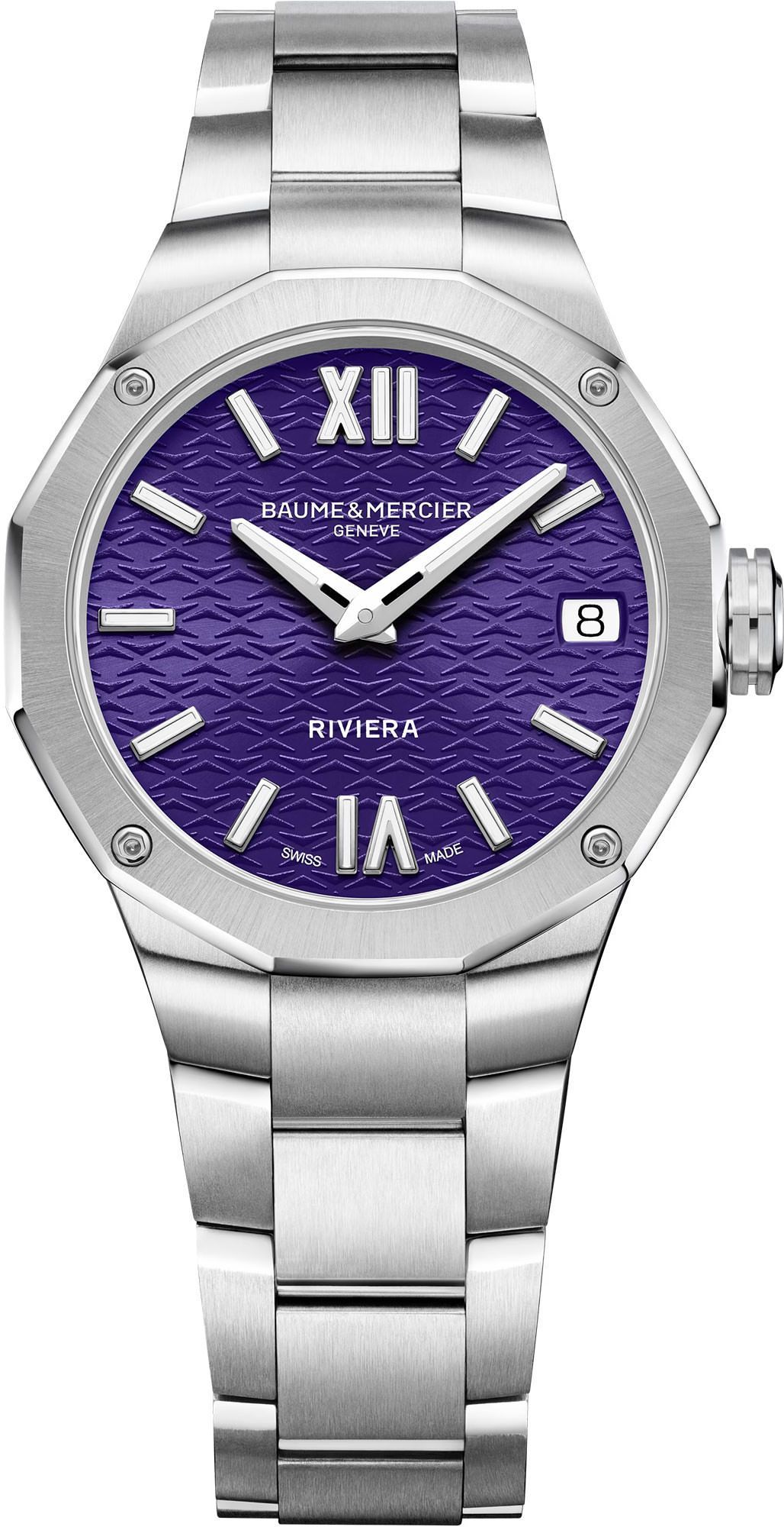 Baume & Mercier Riviera  Purple Dial 33 mm Quartz Watch For Women - 1