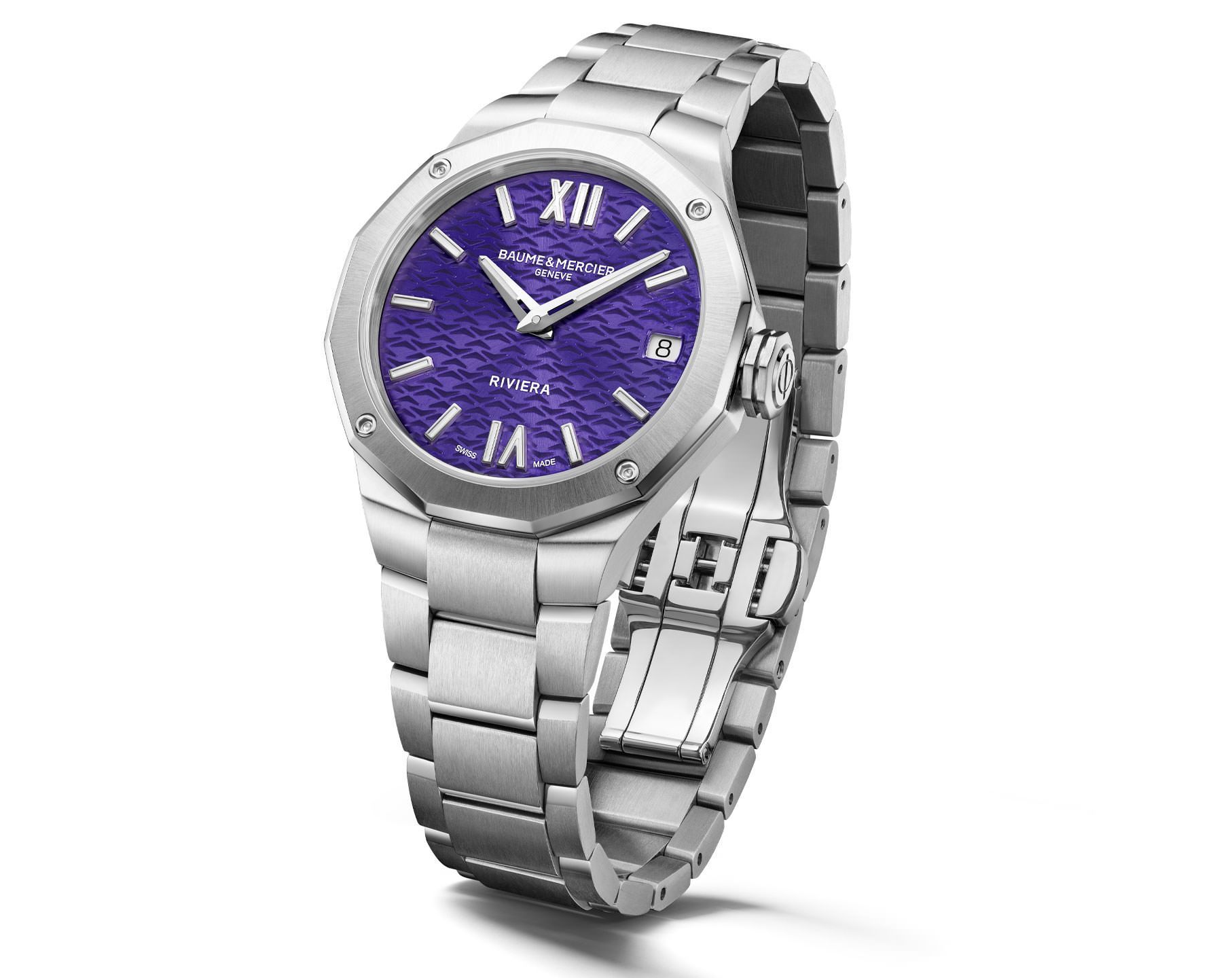 Baume & Mercier Riviera  Purple Dial 33 mm Quartz Watch For Women - 3