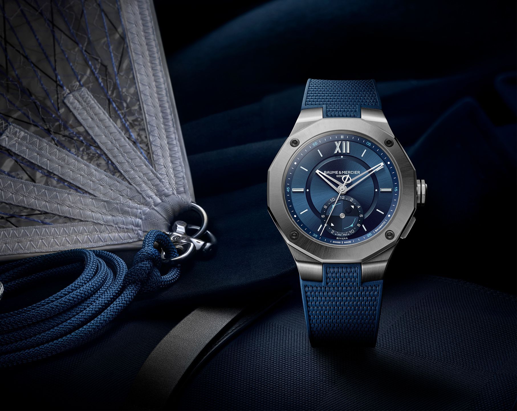 Baume & Mercier Riviera  Blue Dial 43 mm Automatic Watch For Men - 5