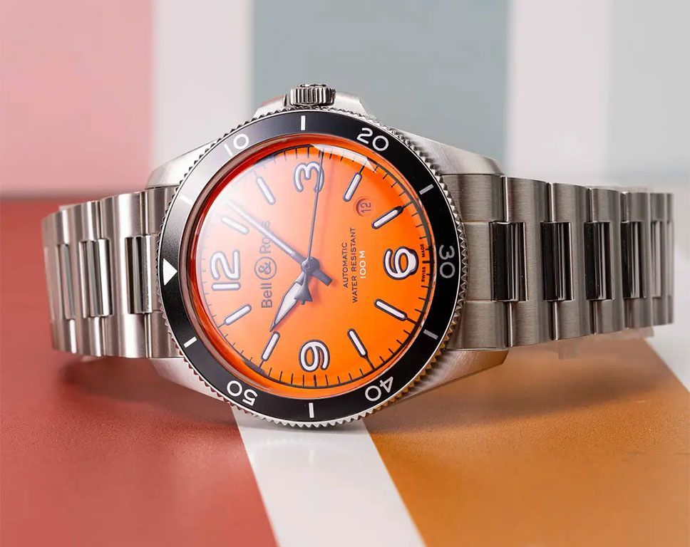Bell Ross BR V2 Auto 41 mm Watch in Orange Dial