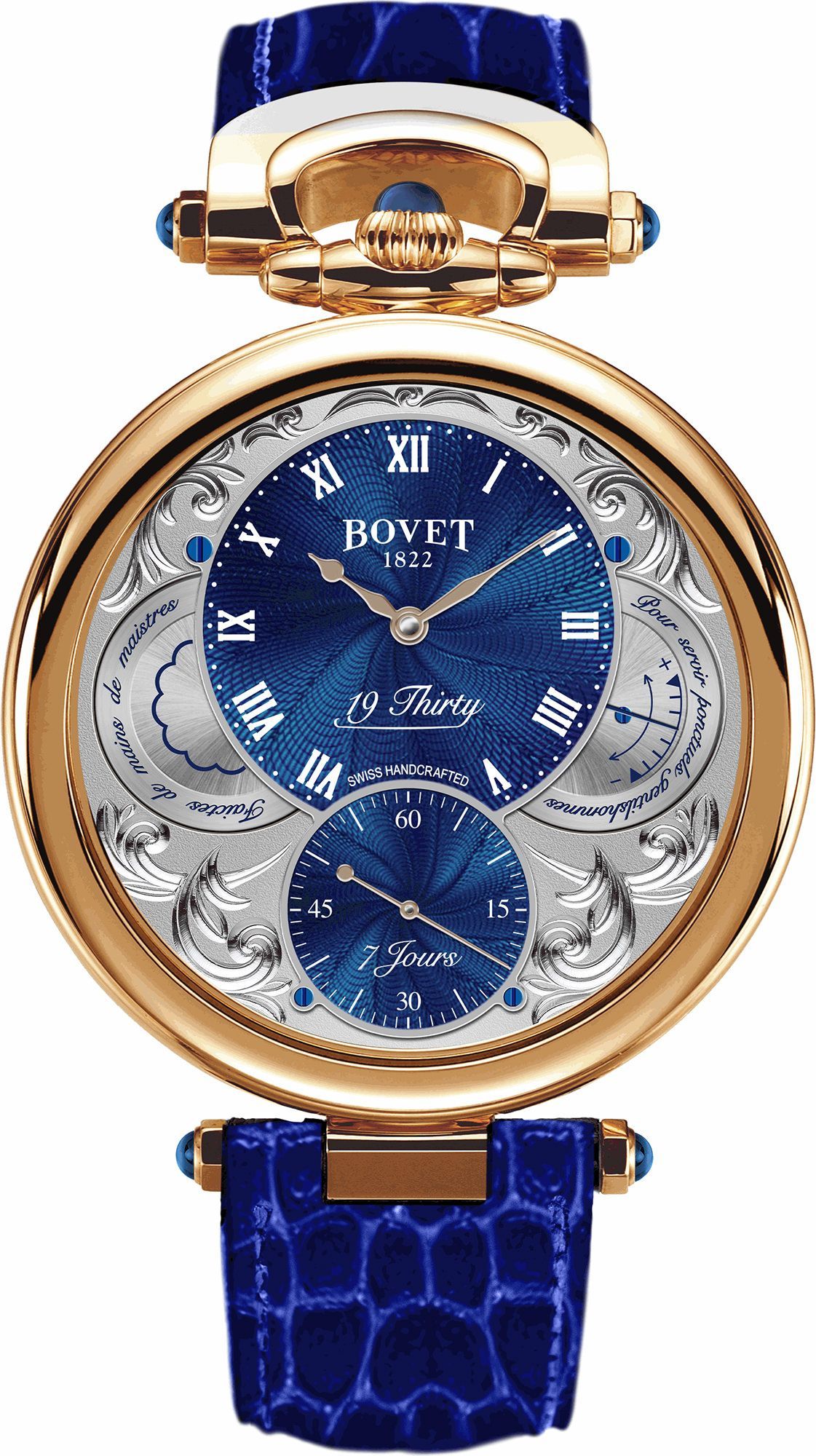 Bovet 19Thirty Great Guilloché 42 mm Watch in Blue Dial For Men - 1