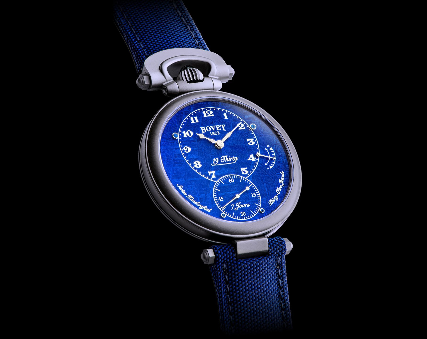 Bovet Fleurier 19Thirty Meteorite Blue Dial 42 mm Manual Winding Watch For Men - 3