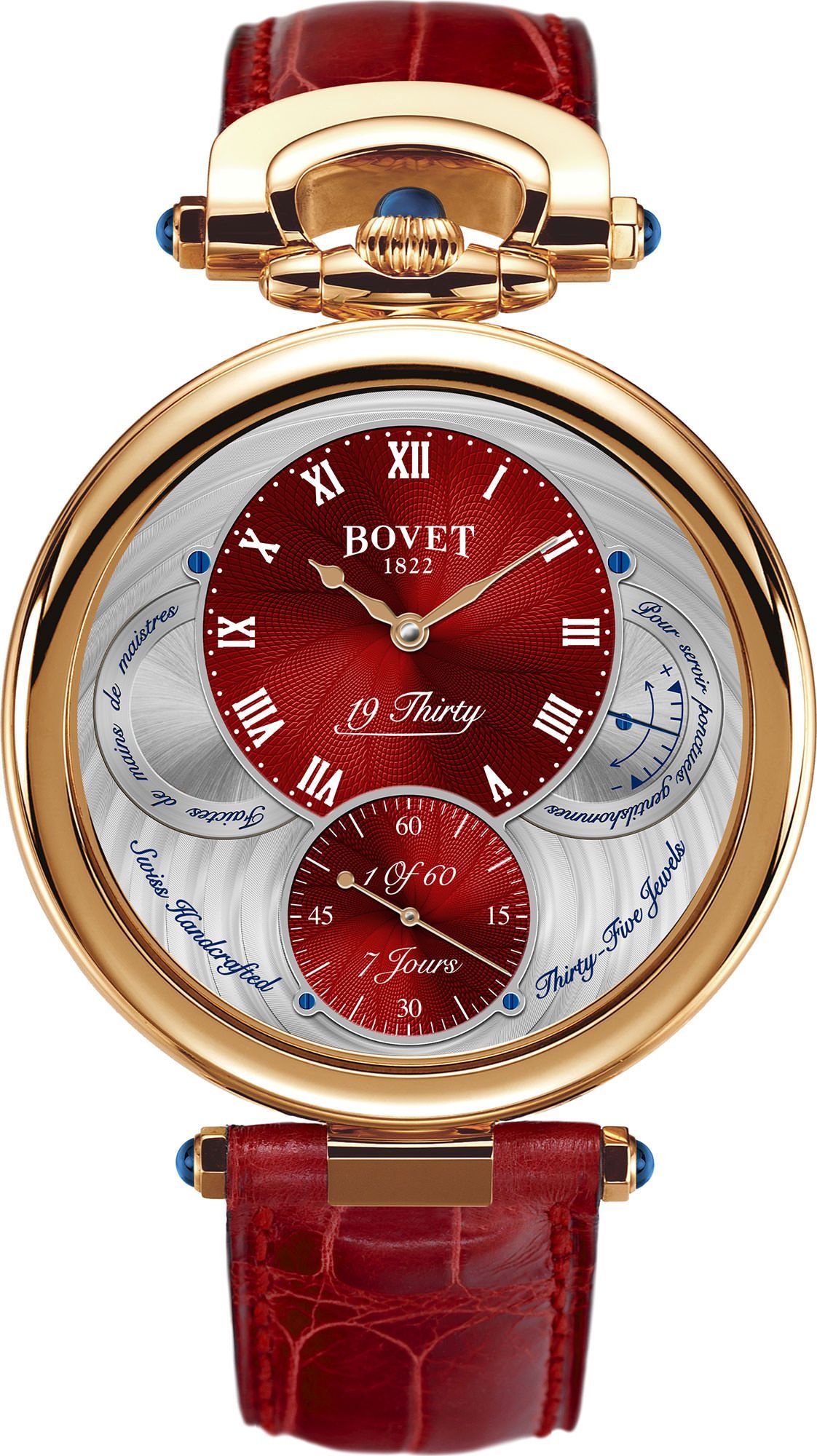 Bovet Fleurier 19Thirty Great Guilloché Red Dial 42 mm Manual Winding Watch For Men - 1