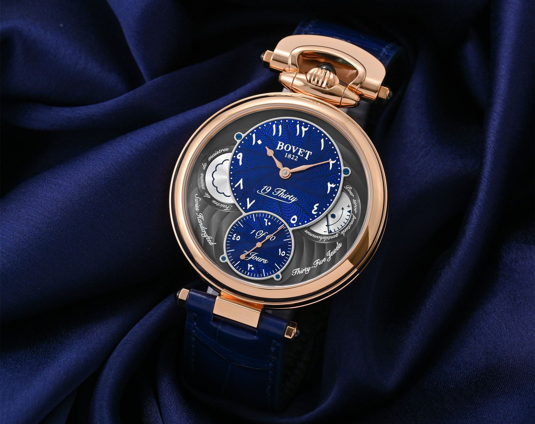 Bovet 19Thirty Great Guilloché 42 mm Watch in Blue Dial For Men - 4