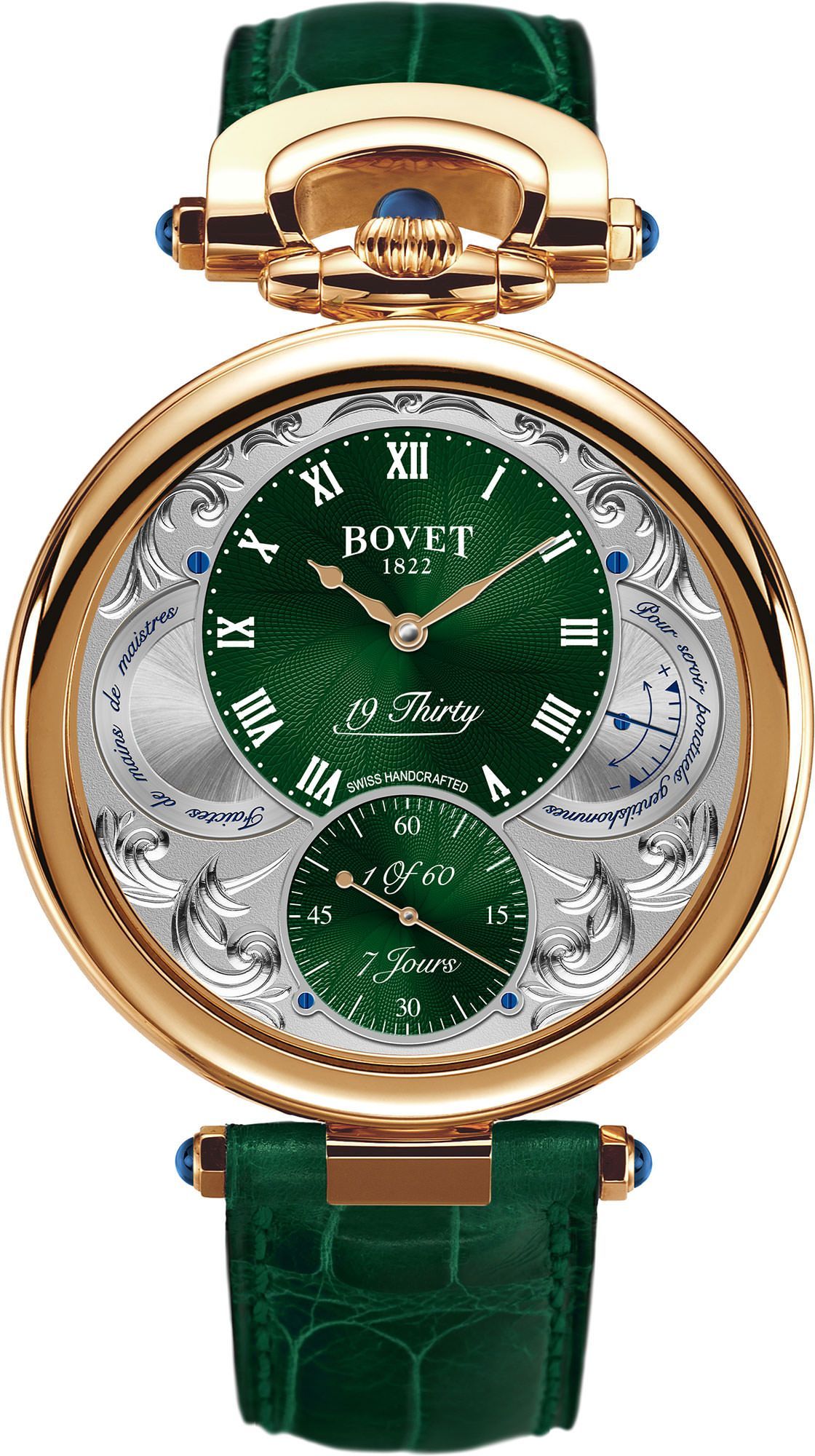 Bovet 19Thirty Great Guilloché 42 mm Watch in Green Dial For Men - 1