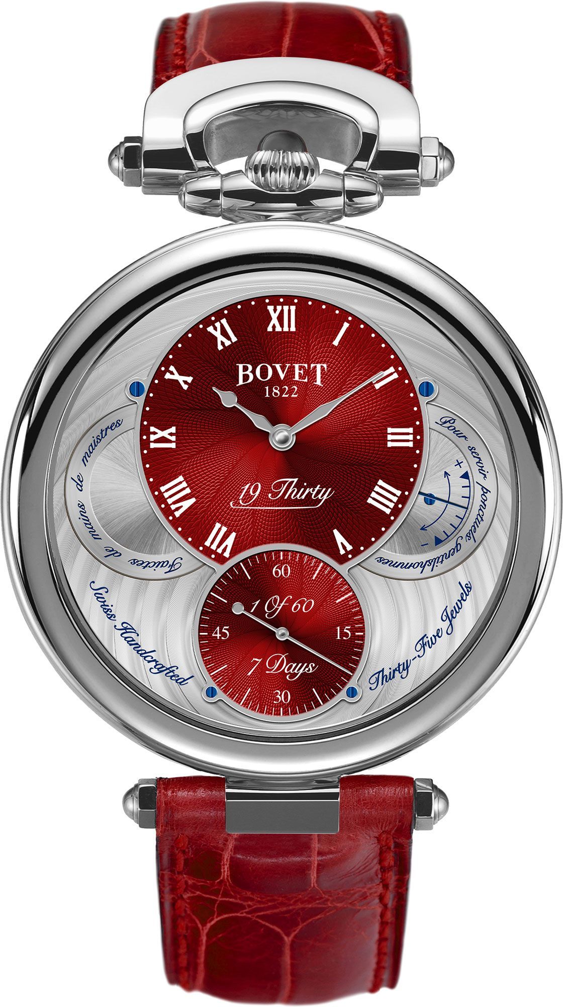 Bovet 19Thirty Great Guilloché 42 mm Watch in Red Dial For Men - 1