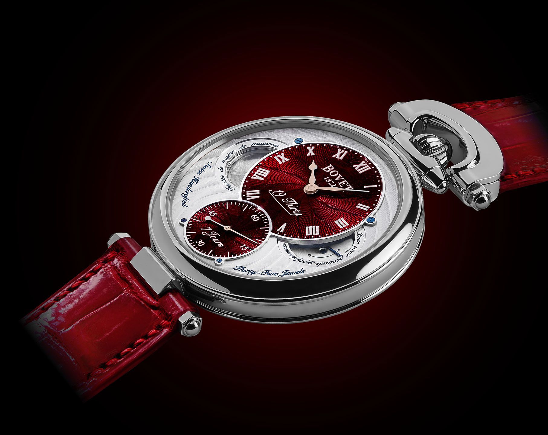Bovet 19Thirty Great Guilloché 42 mm Watch in Red Dial For Men - 3
